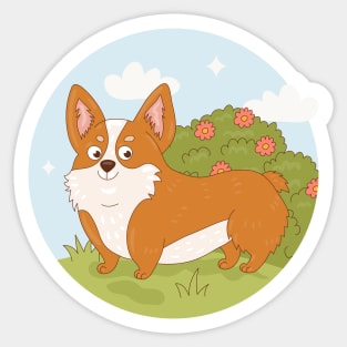 Corgi Hand Drawn Illustration Sticker